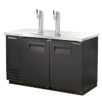 True TDD-2-HC - Draft Beer Cooler, (2) 1/2 keg, (2) solid doors, (2) columns with (1) faucet, black exterior